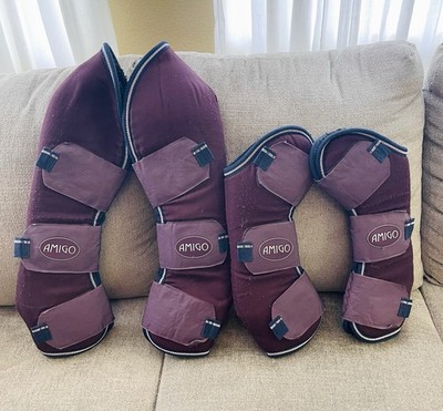 Horseware Amigo Travel/Shipping Boots Set of 4-Purple/Navy-Cob