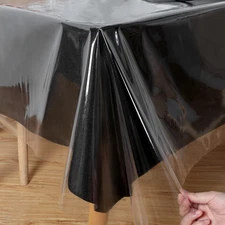 Obstal Clear Plastic Tablecloth 54 X 78 Inch, 100% Waterproof Oil-Proof Spill-Pr