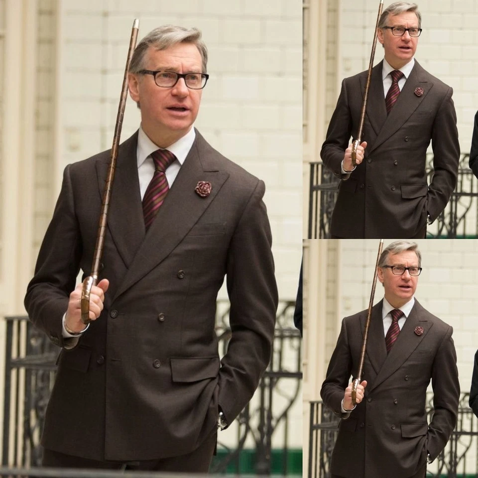 Brown Men Suits 2Pcs Formal Business Tuxedos Peak Lapel Jacket Dinner Party Coat - Image 4 of 4