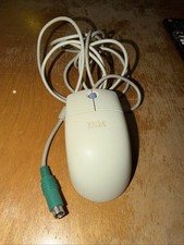 IBM PS2 Wired Mouse Vintage Gray Blue Button Model 12J3618 Tested OEM Computer