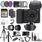 Sony ZV-E10 II with 16-50mm Lens (Black) +32GB +Ext Bat+ 9 PC Filtr-MEGA Kit