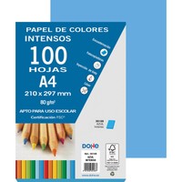 Farbiges Papier Din A4, 80 G. Farbe Leuchtendes Blau 100 Blatt