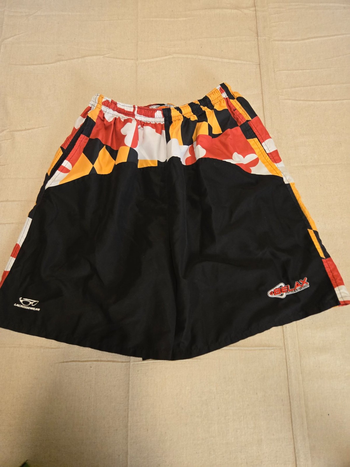 Lacrossewear Relax Vintage Athletic Shorts Men Size No Tag Black Colorblock
