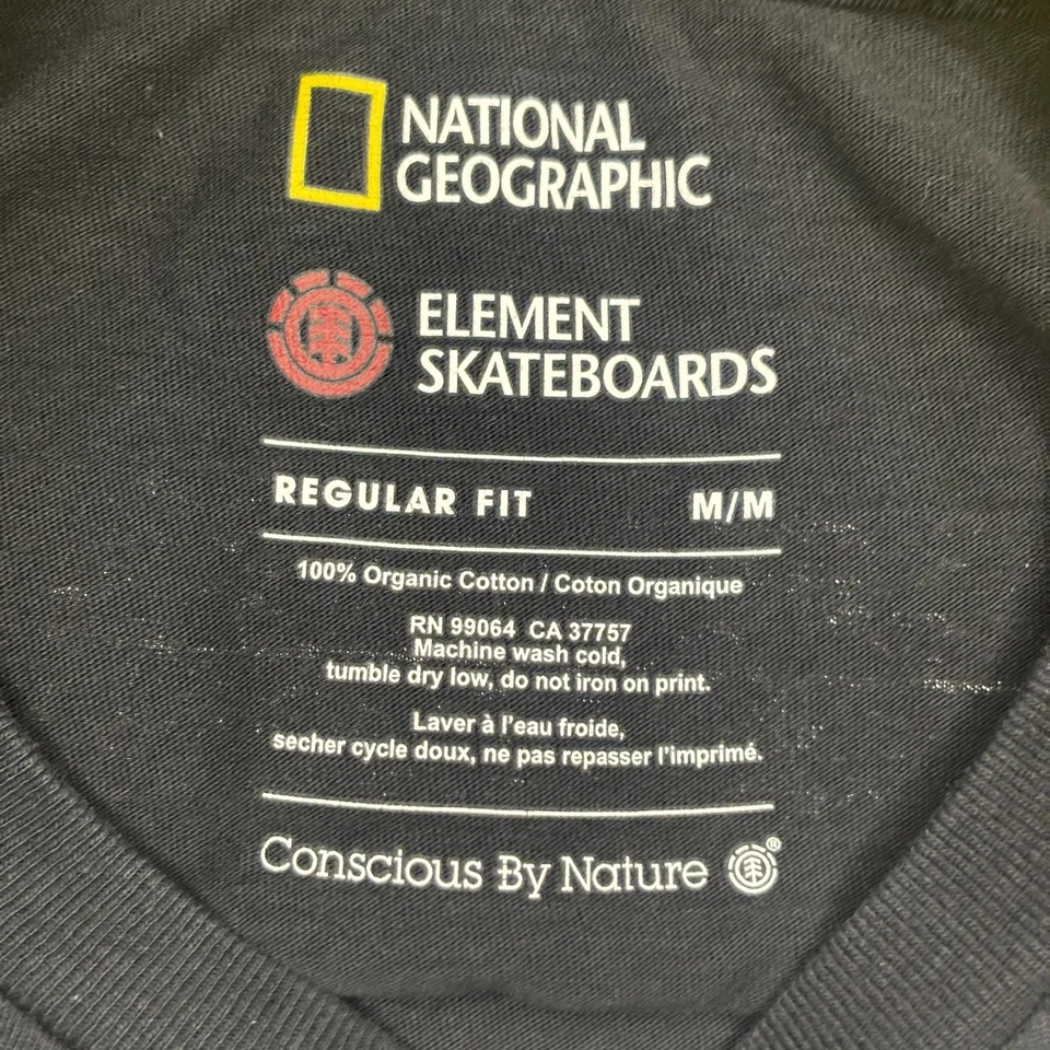 Camisa de Monopatín National Geographic X Element Para Hombre Mediana Negra Espalda Gráfica Foto 4 de 4