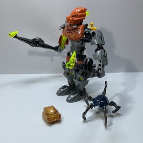 LEGO Bionicle Pohatu Master of Stone 70785 Complete Both Masks & Skull Spider