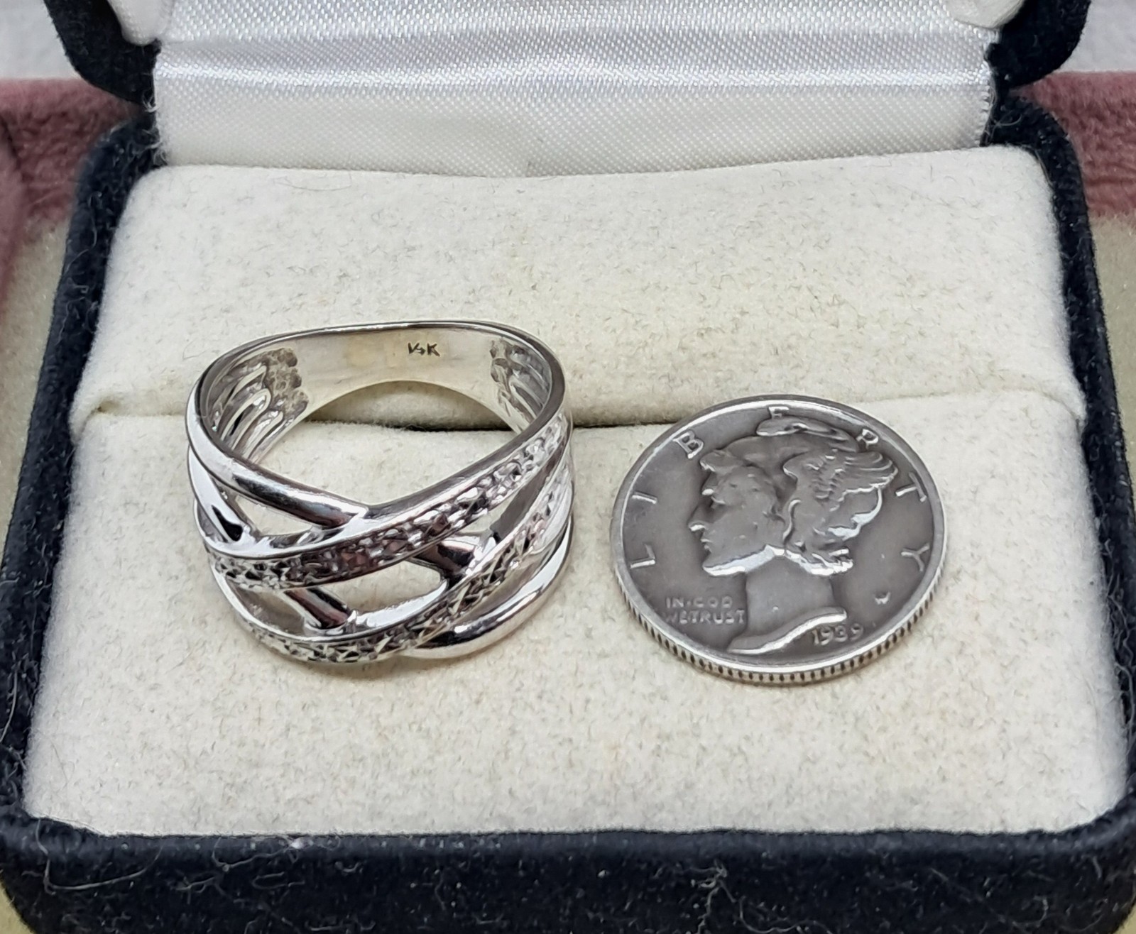 SIGNED MICHAEL ANTHONY SOLID 14K WHITE GOLD 4 STR… - image 6