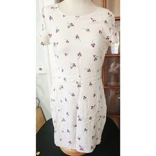 Women's vintage inspired white floral fit and flair mini dress sz.small EUC