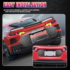 Black Aluminum Rear License Plate Panel Trim Accessories For Corvette C8 2020-25