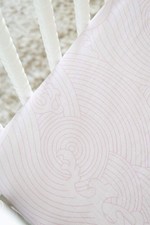Organic Bamboo Cotton Blend Standard Crib Sheet in Pink Crashing Sea Waves