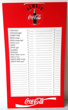 Enseigne menu café/restaurant hollandais Coca Cola Pays-Bas années 90 plastique 53 cm H x 28 cm L