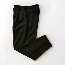 Vtg CLAUDE MONTANA Black Wool Pants 36x32 Pleats Crease Trousers IT56 US46 36x32