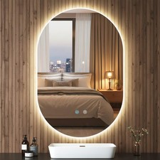 Oval Backlit LED Bathroom Mirror 500x750 mm Wall Mounted Vanity Mirror Anti-Fog