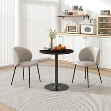 HOMCOM Round Dining Table, Kitchen Table for 2-4 People, Black