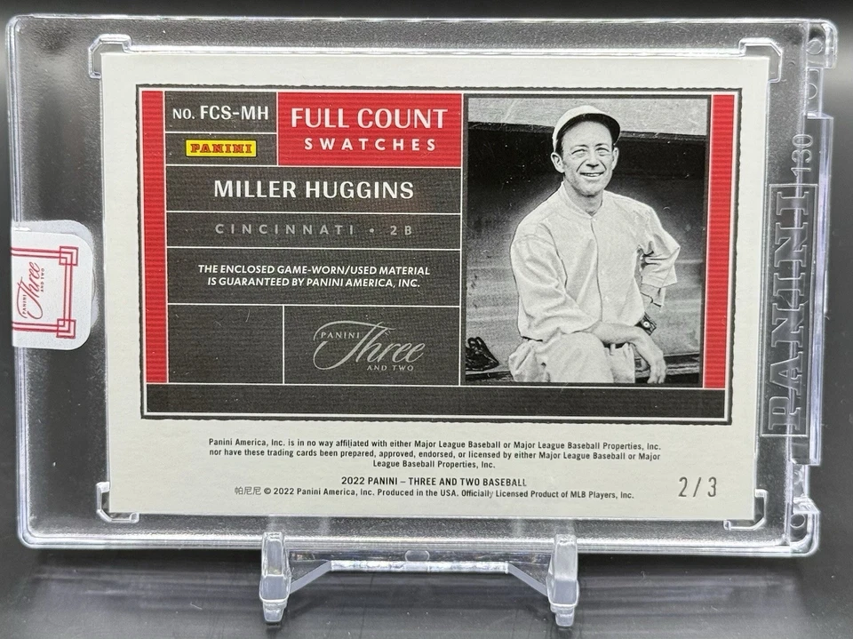 2022 Panini Three and Two MILLER HUGGINS FULL COUNT SWATCHES Bases Loaded Bat /3 - Image 2 of 2