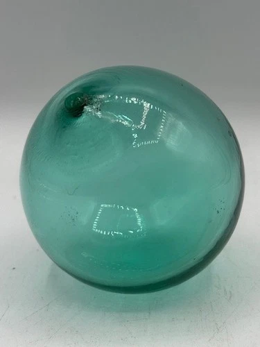 Blenko #51 Glass Antique Green Hand Blown Orb Ball Float-3.25"
