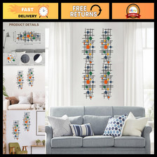 Set of 2 Minimalist Geometric Wall Art - Modern Metal Decor for Living Room, Bed