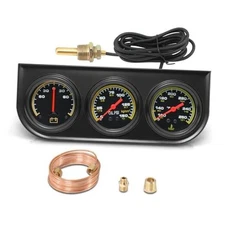 2inch 52mm Triple Gauge Set, Oil Pressure Gauge(0-150PSI) Water Temperature 