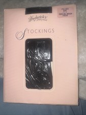 Vtg Womens Fredericks Of Hollywood Black Stockings P/S French Heel Back Seam