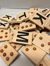 Braille  Alphabet Letters wooden Blocks  2-1/2” x 2” x 3/8” Flat