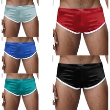 Mens Panties Nightwear Thong Sports Briefs Elastic Waistband Trunks Adult Shiny