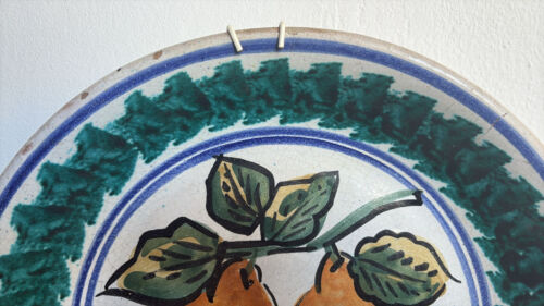 ANTICO GRANDE PIATTO IN MAIOLICA DI CALTAGIRONE ANTICA CERAMICA SICILIANA - Foto 4 di 13