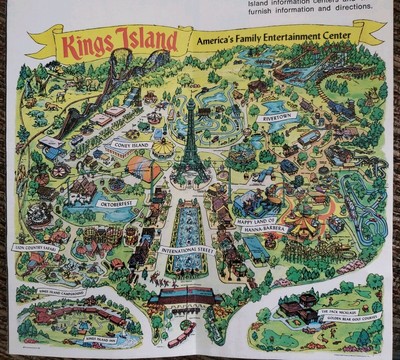 1975 Kings Island Amusement Theme Park Brochure Guide Map Pamphlet