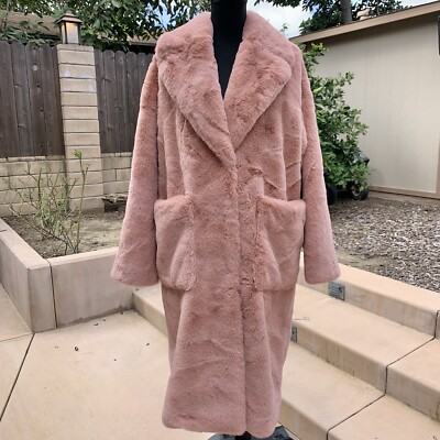 UGG AVALINE FAUX FUR COAT LONG JACKET POCKETS