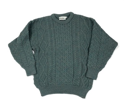 VTG Aran Crafts Dark Green Cable Knit 