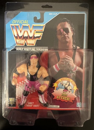 WWF WWE Bret Hart MOC Hasbro Purple Heart  Variant...