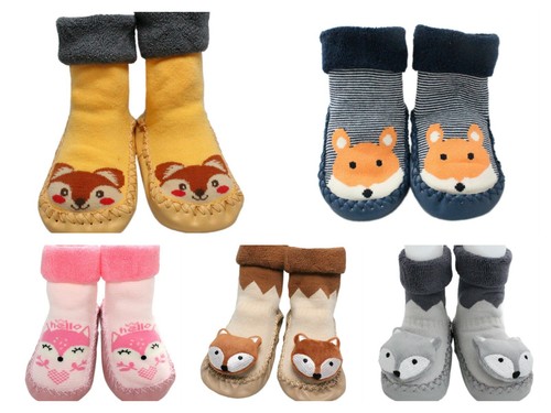 Zapatos antideslizantes para bebé calcetines amarillo a zorro niño niña niño pequeño | eBay