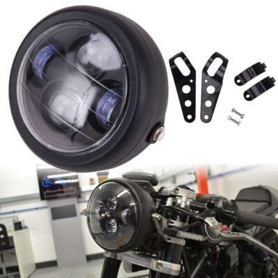 6.5'' Motorcycle Universal LED Headlight Lamp High Low Beam For Harley Cafe Racer