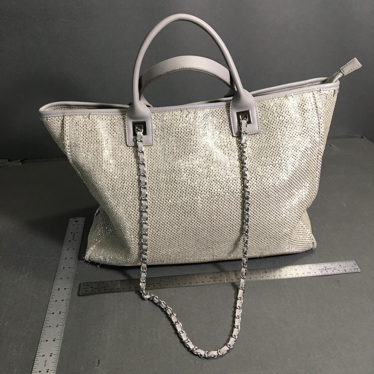 ハンドバッグ YIEYIE Y.10 Sierra Bag / Y.10BB13 / COSMO SILVER INZI Tote Bag Women's Silver/Gray Leather Shoulder Straps