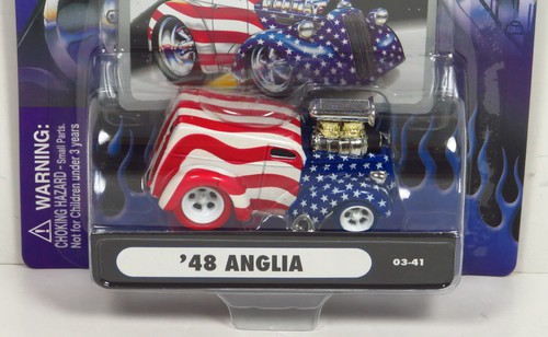 Muscle Machines Stars & Stripes USA Red Blue Tires 1948 Ford Anglia 03-41 Chase - Picture 4 of 6