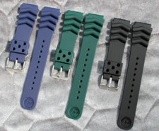 Genuine Seiko Z22 Watch Band Diver SKX171SKX173 18-22mm Black Rubber Curved Vent