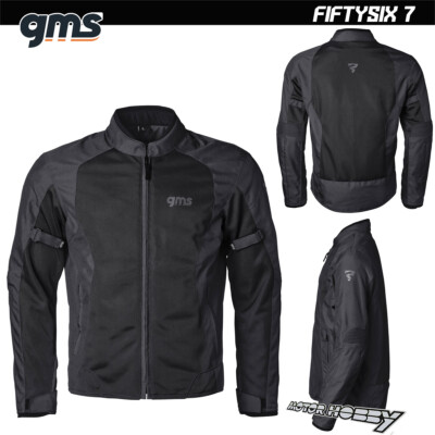 MOTORRADJACKE SOMMER HERREN GMS FIFTYSIX 7 CE ZUGELASSEN FARBE SCHWARZ