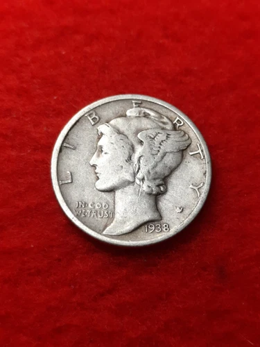 1938 s Silver Mercury Dime #39Bu