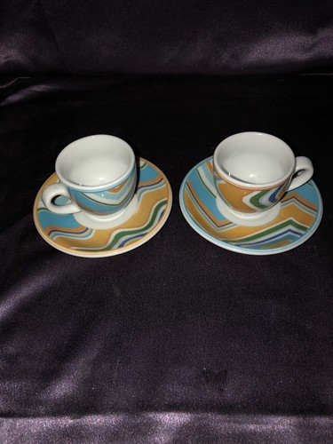 Tognana Porcellane 2 Sets Espresso Cup and Saucer made in Italy each numbered - Picture 2 of 9