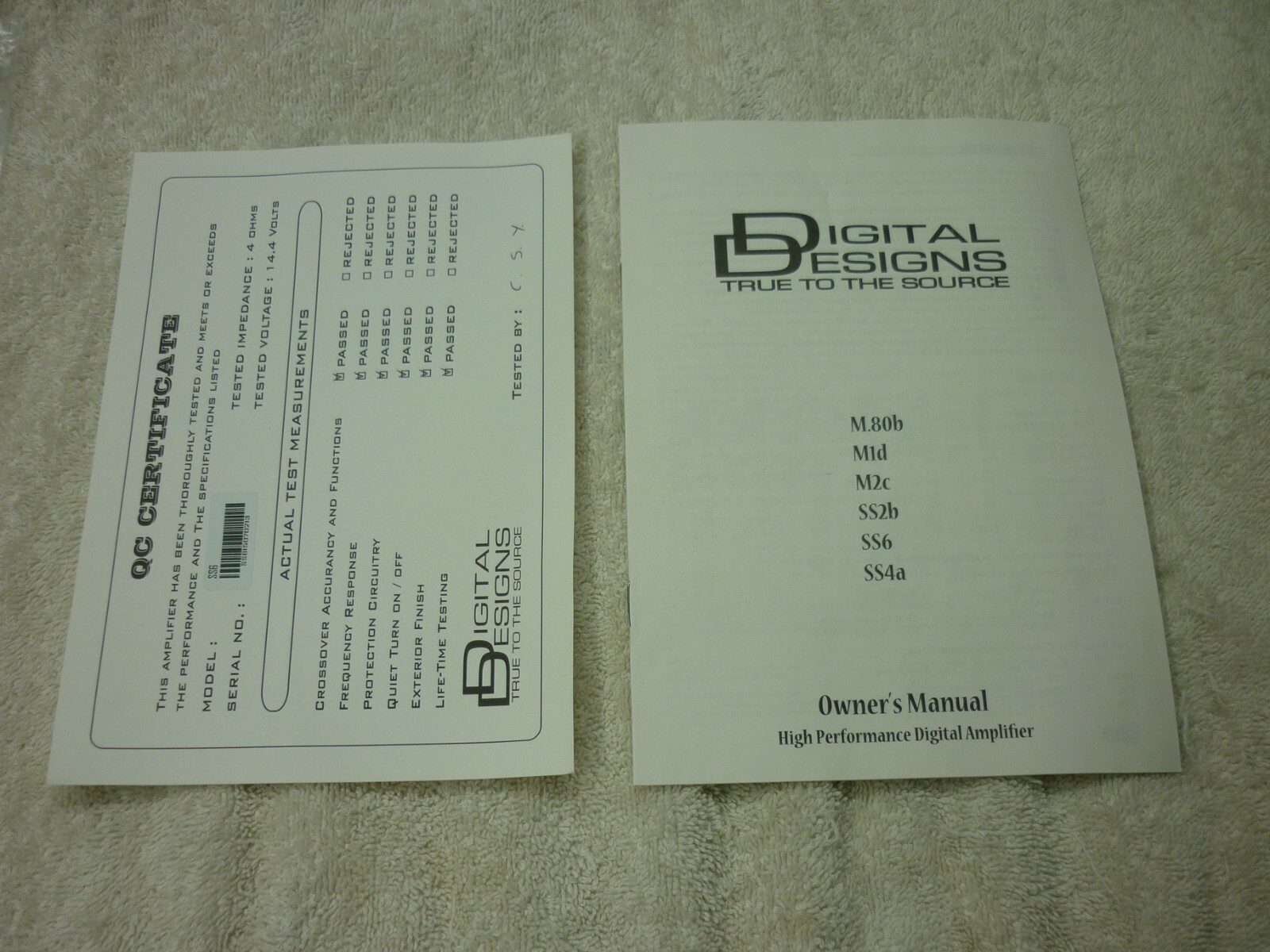 DIGITAL DESIGNS AMPLIFIER OWNER'S MANUAL!!! eBay