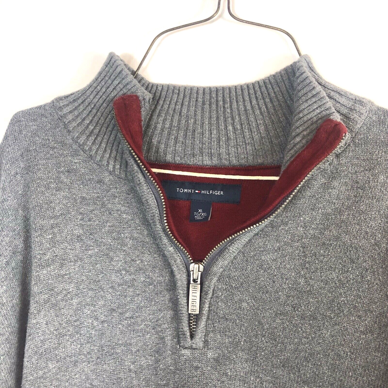 Men's Tommy Hilfiger Basic Solid Gray Quarter Zip… - image 4