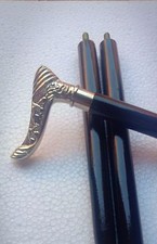 Antique Solid Brass Head Handle Vintage Victorian Wooden Walking Cane Stick Gift