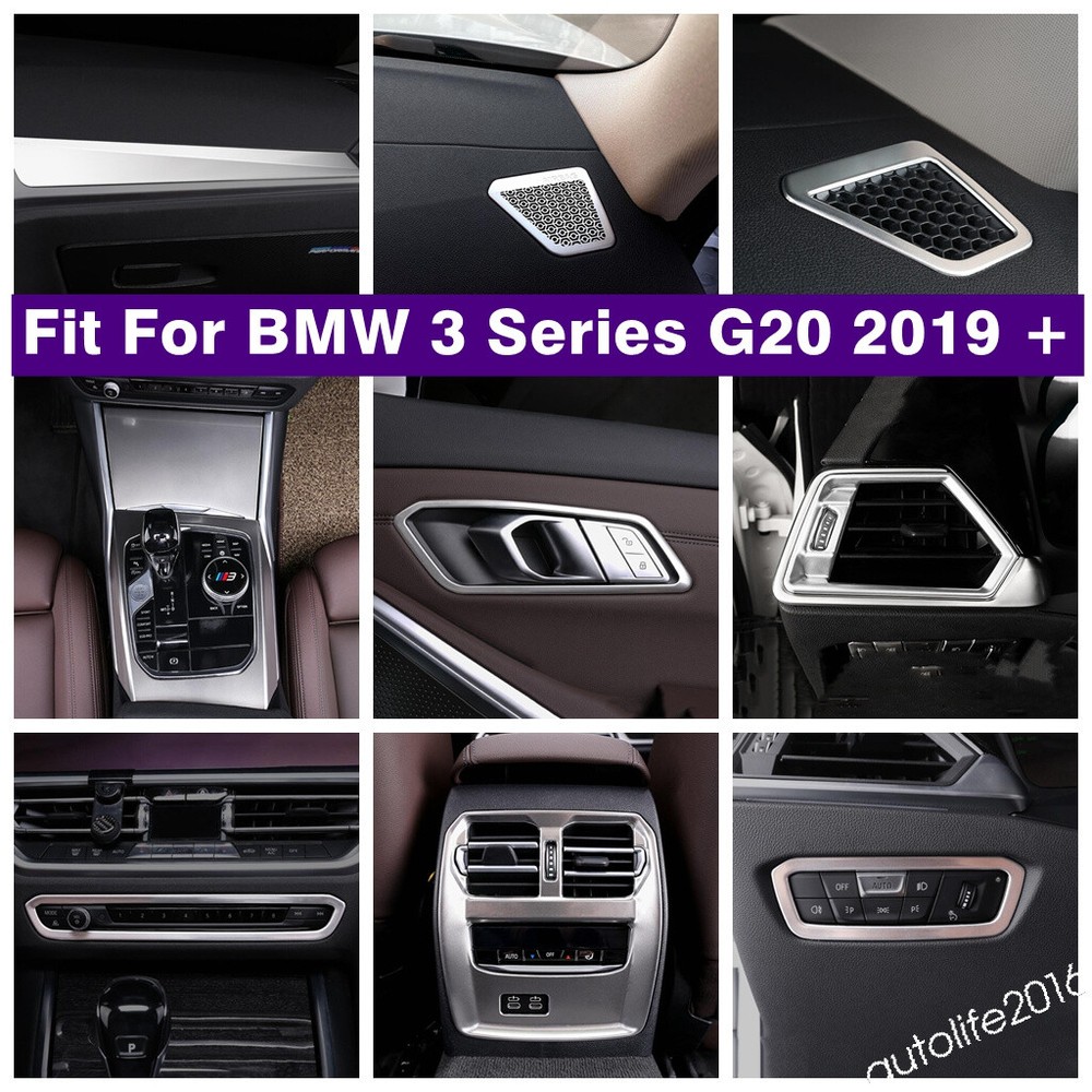 Silver Accessories Gear Shift / Air AC Cover Trim For BMW 3 Series G20 2019-2024