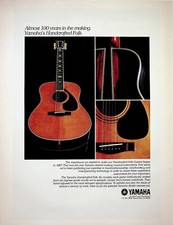 1979 Yamaha Handcrafted Folk Guitar - Vintage Advertisement