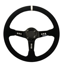 Drifting Steering Wheel Black Suede/Spars Rally 13" Deep Dish Drifter STR
