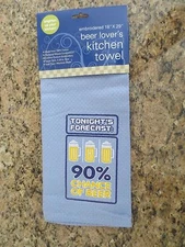 New -Beer Lover's 18" X 29" Kitchen Towel-Tonight's Forecast: 90% Chance of Beer