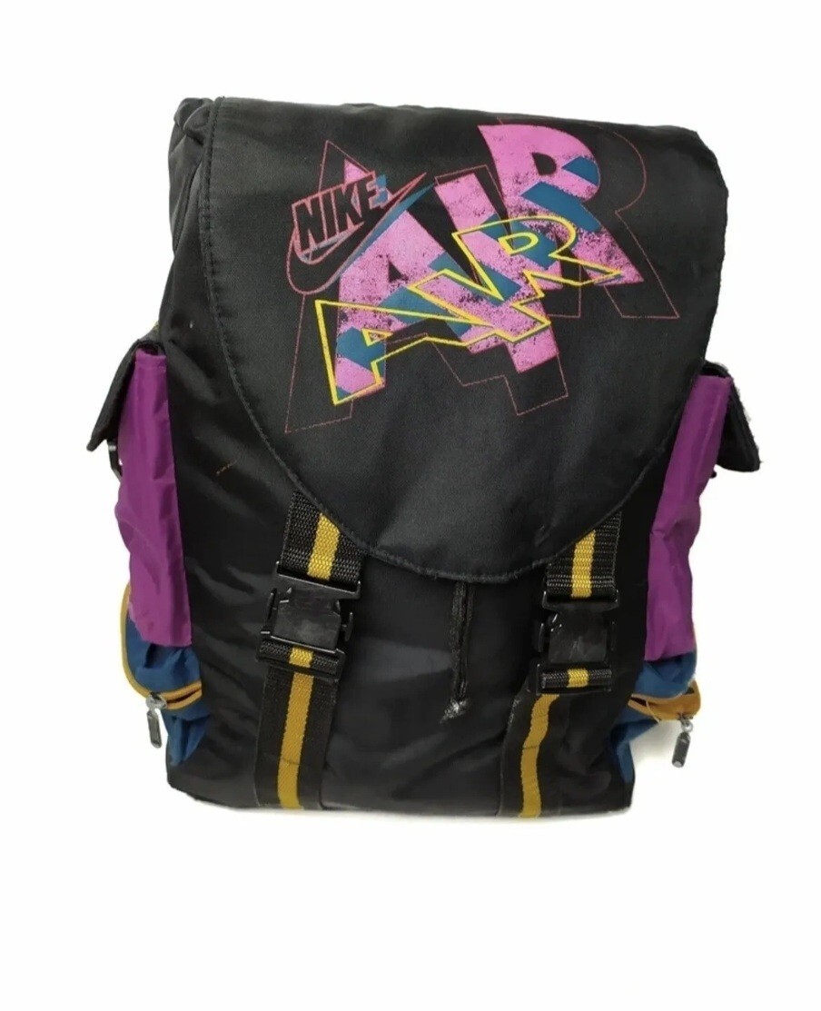 🚨🔥Vintage Retro 80s 90s Nike Air Gym Backpack Bag Black