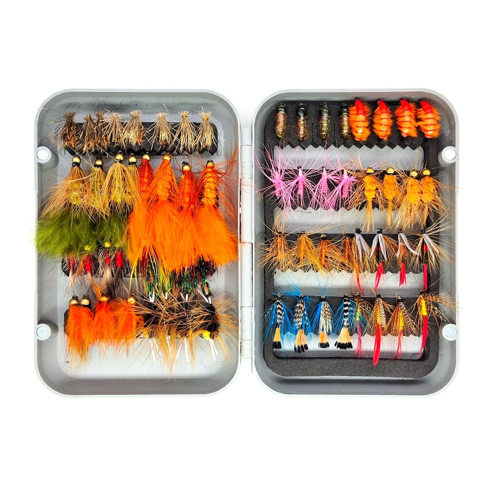 Trout Salmon Fly Fishing Flies Assortment Tackle box with 64 Fly Fishing Flies - Image 3 of 4