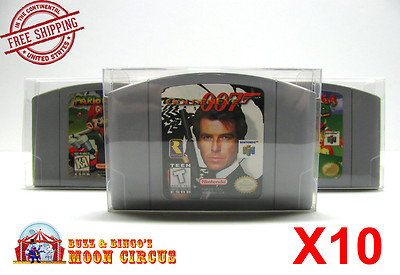 10x NINTENDO N64 GAME CARTRIDGE - CLEAR PLASTIC PROTECTIVE BOX PROTECTOR SLEEVE 
