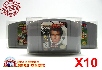 DR. RETRO 10x NINTENDO N64 GAME CARTRIDGE - CLEAR PLASTIC PROTECTIVE BOX PROTECTOR SLEEVE