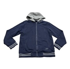 GAP Kids Hooded Jersey Jacket, Blue Gray, Size XXL 14-16, Pockets