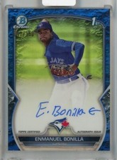 Enmanuel Bonilla 2023 Bowman Chrome Auto Blue Crater Refractor  /150  Blue Jays